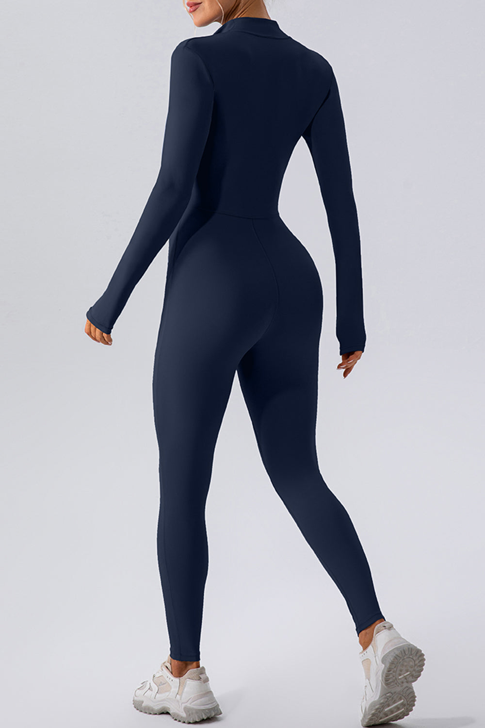 Half-Zip Mock Neck Active Jumpsuit