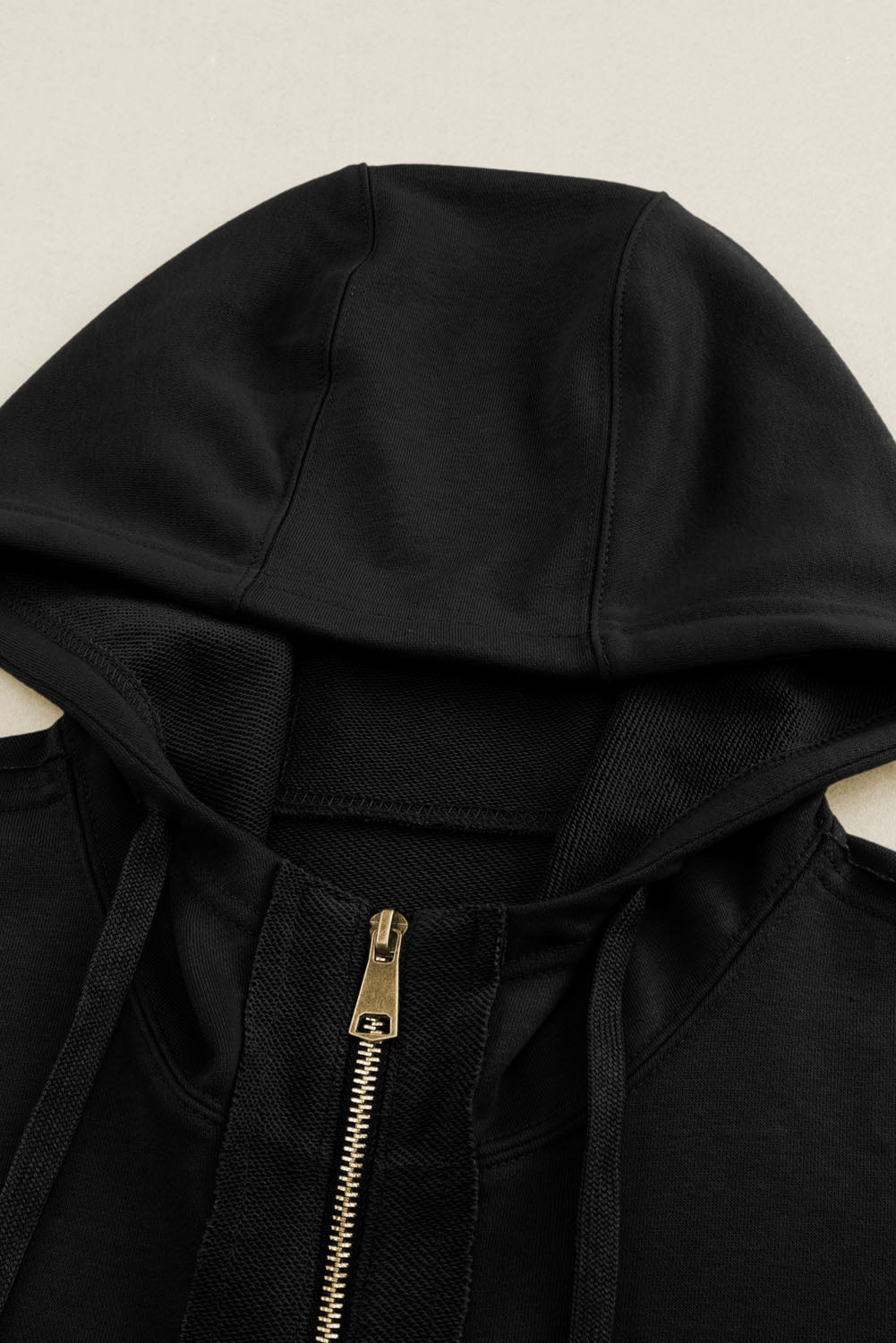 Raw Edge Full-Zip Hoodie