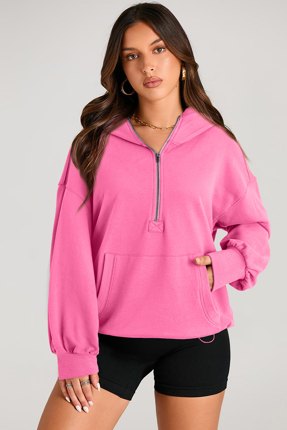 Kangaroo Half-Zip Oversized Hoodie