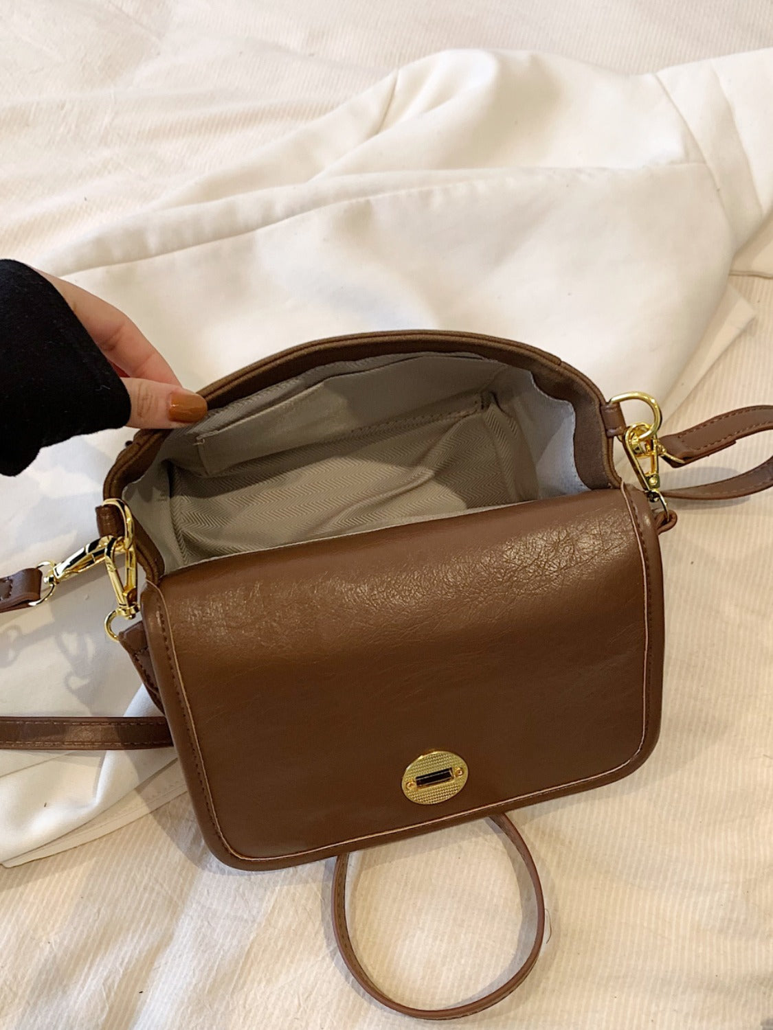 Leather Suede Shoulder Bag