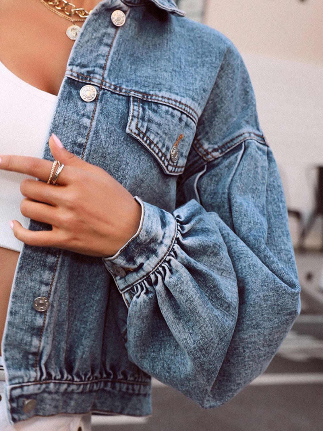 Collared Denim Jacket