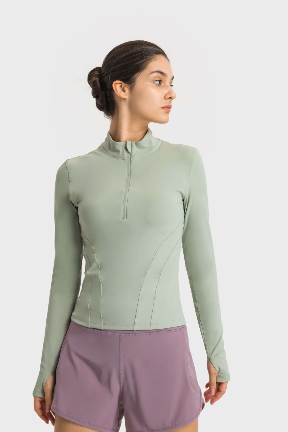 Half-Zip Long Sleeve Active Top