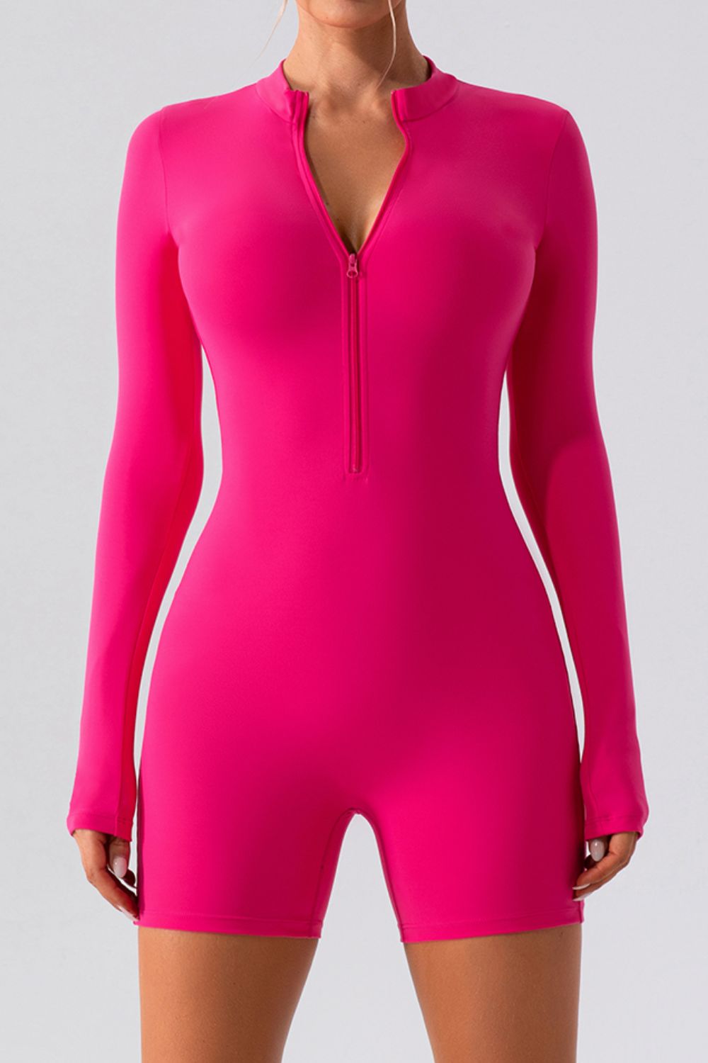 Half-Zip Long Sleeve Active Romper