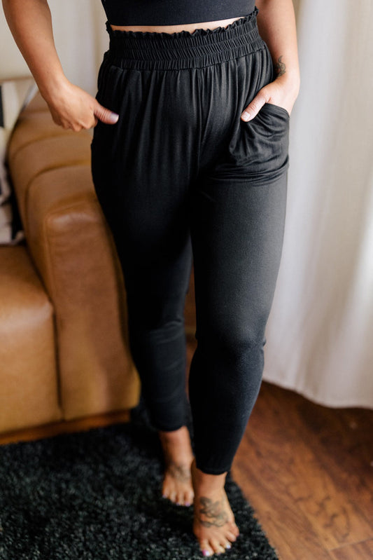 Plus Size Frill High Waist Pants