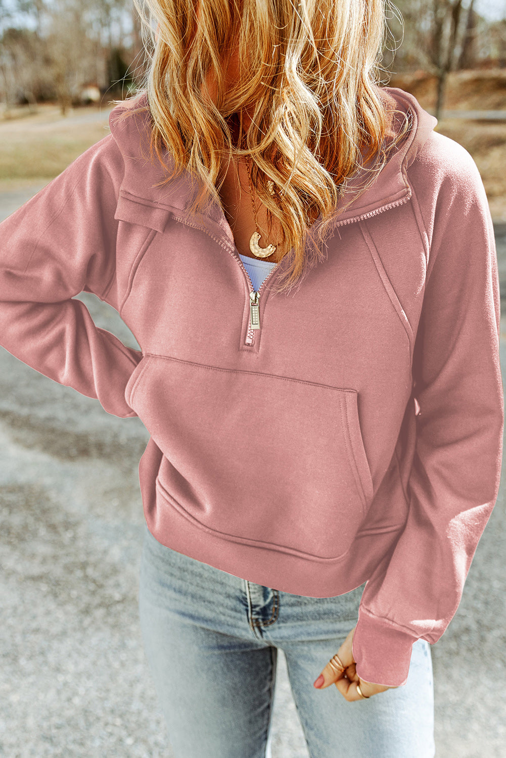 Quarter-Zip Kangaroo Hoodie