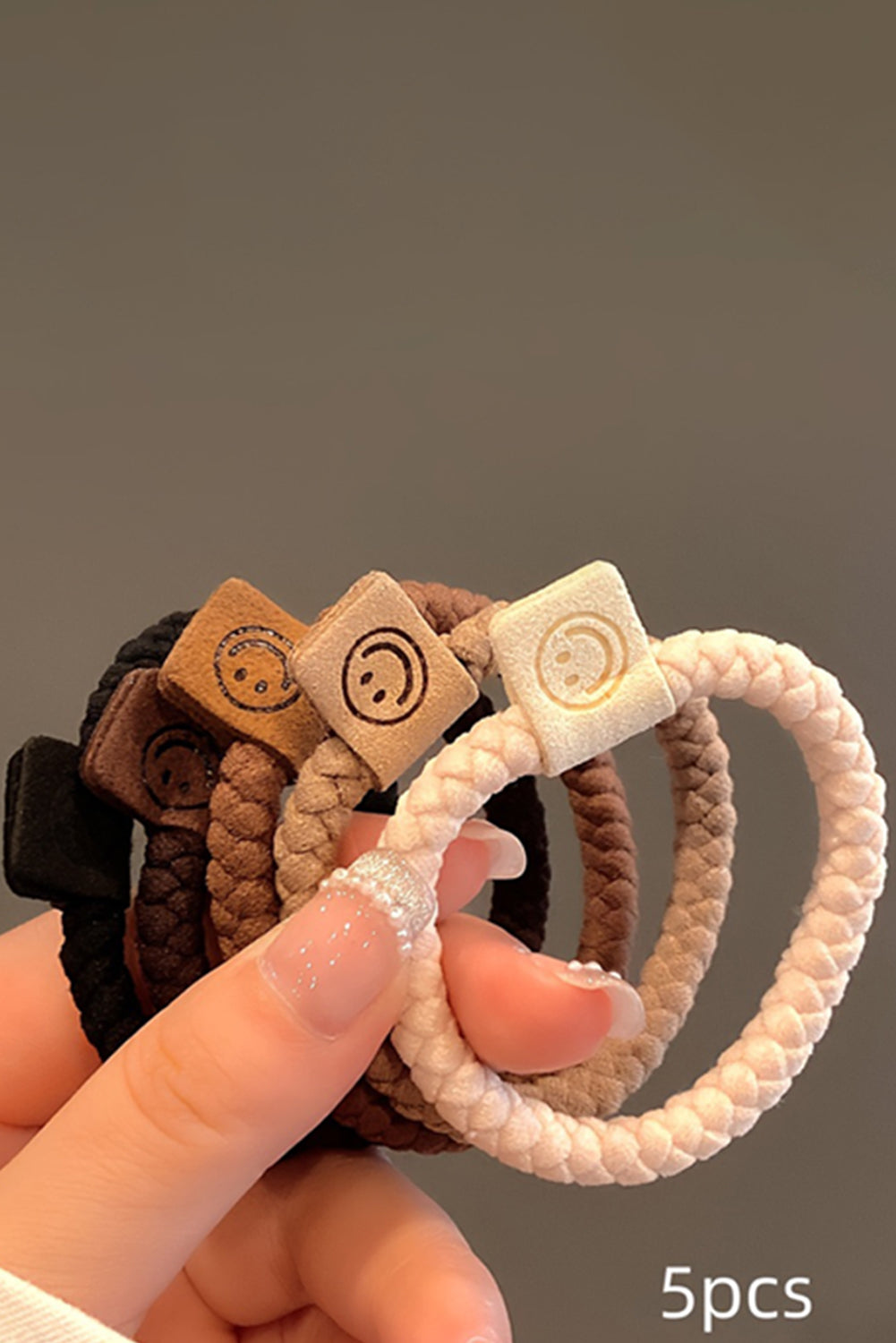 5pcs Smile Braided Hair Ties