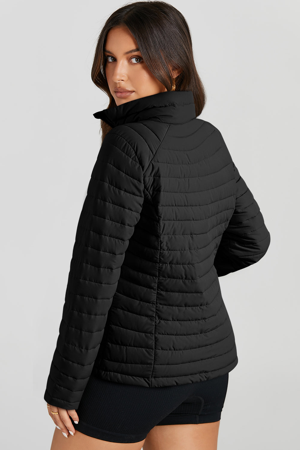 Quilted Zip-Up Puffer Jacket