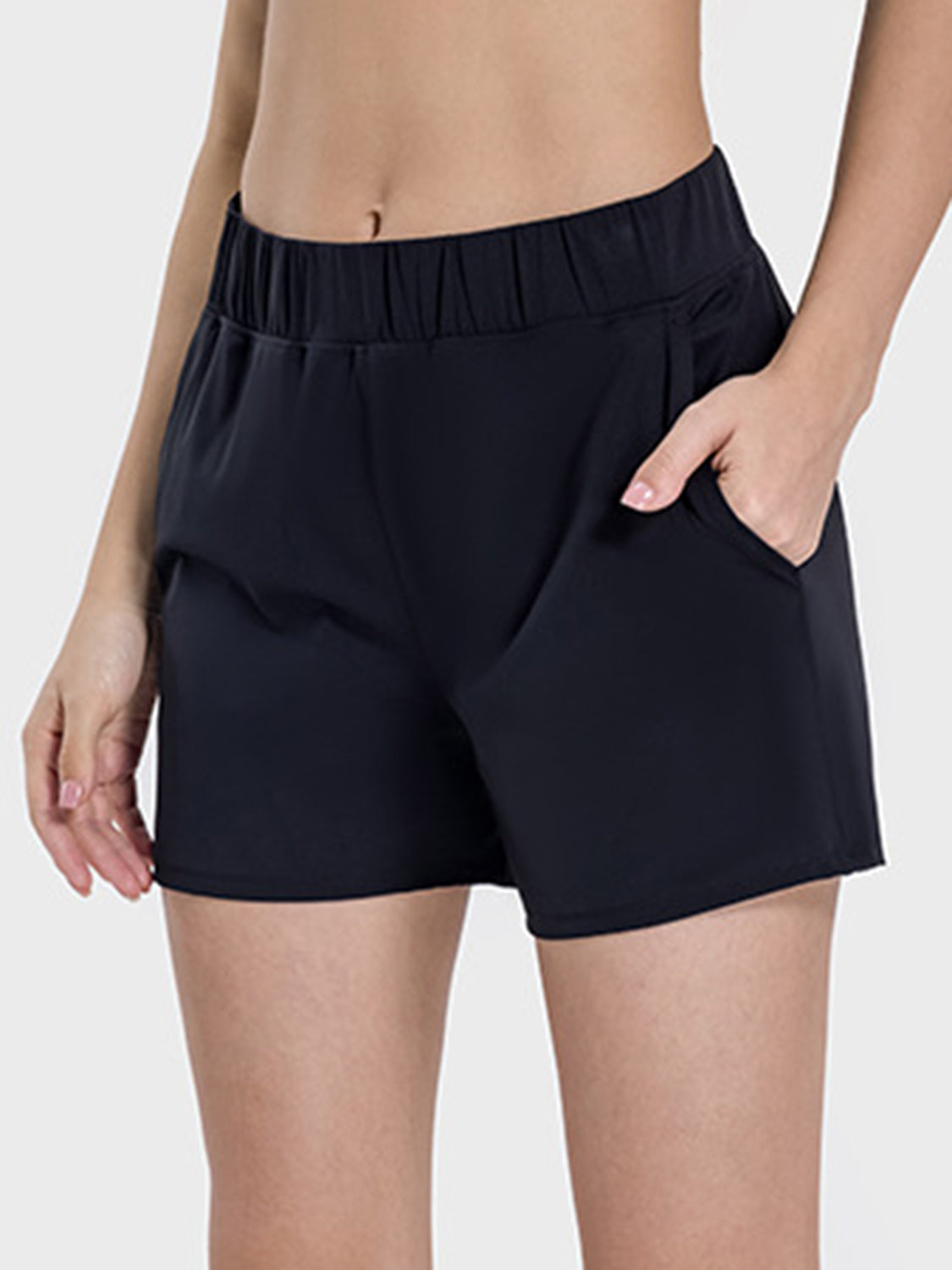 Elastic Waist Flowy Active Shorts