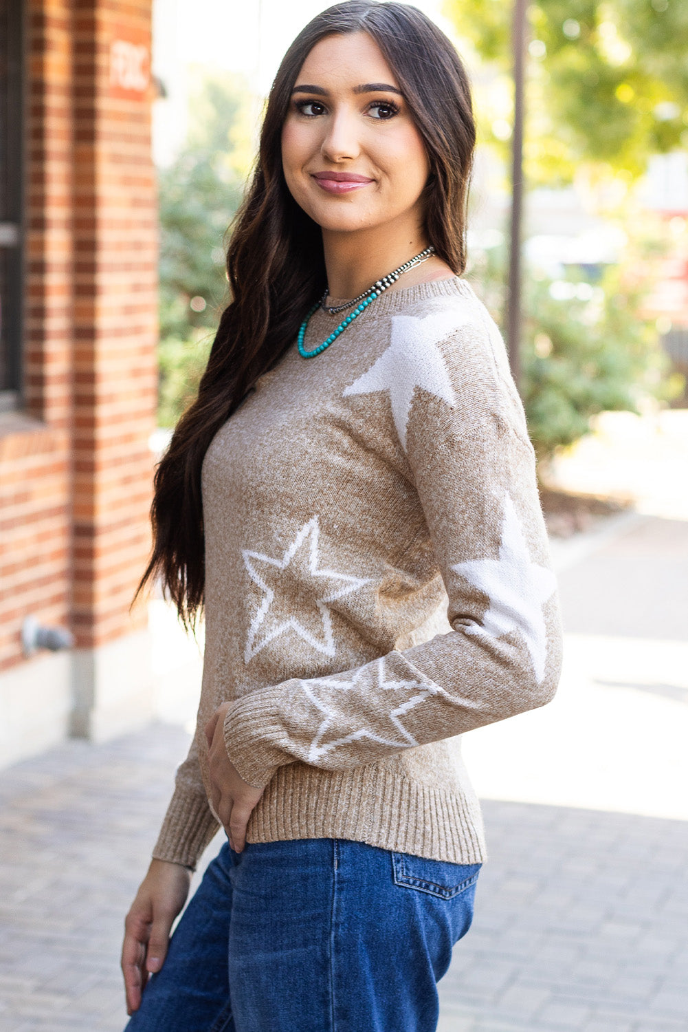 Khaki Star Sweater