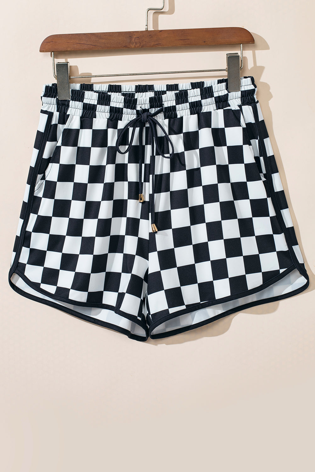 Checkered Drawstring Shorts