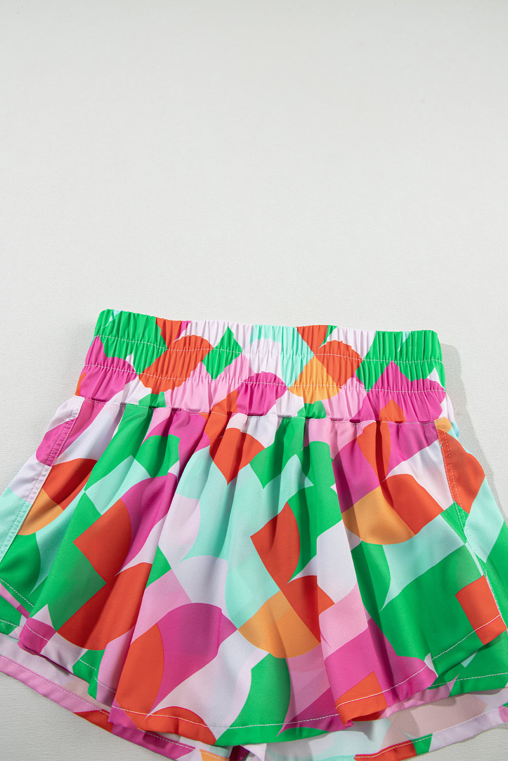 Abstract Smock Waist Shorts