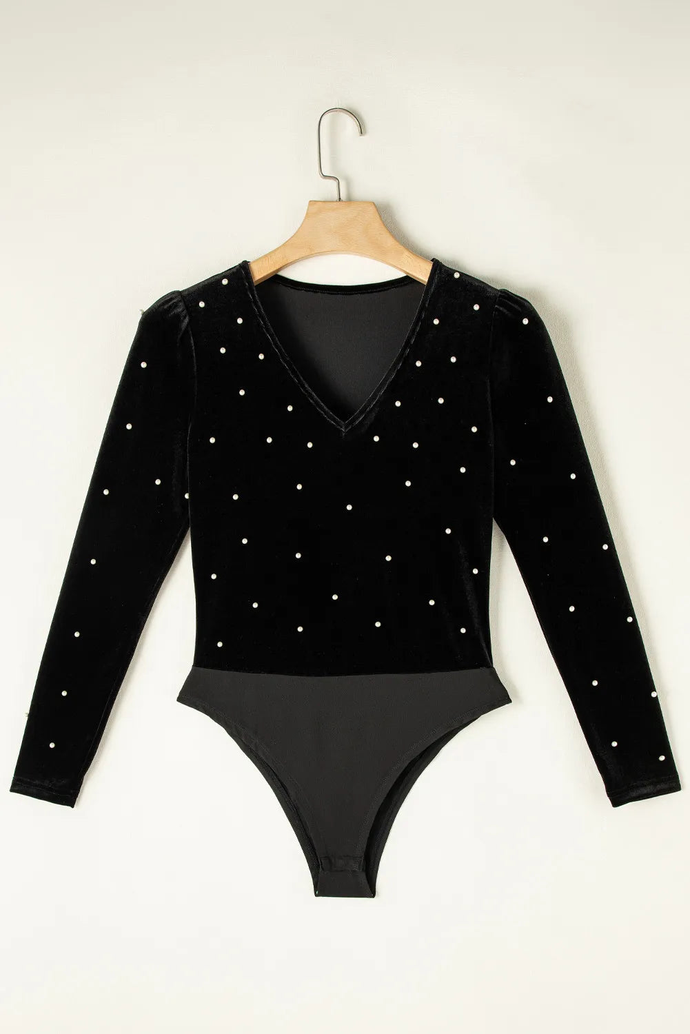 Pearl Detail V-Neck Bodysuit