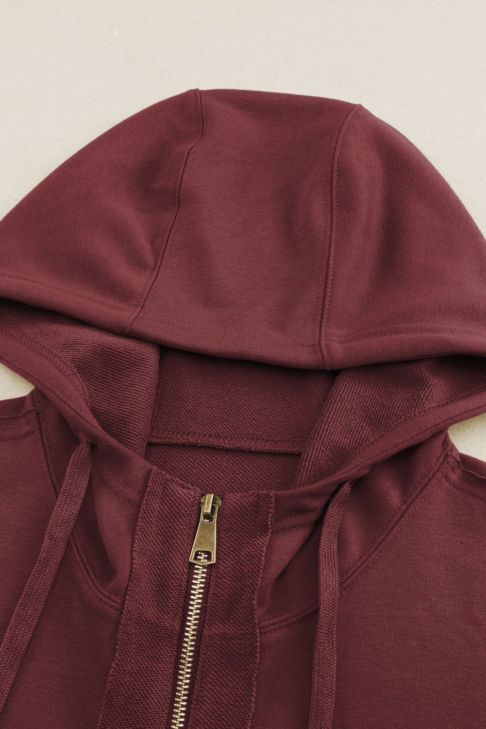 Raw Edge Full Zip Hoodie