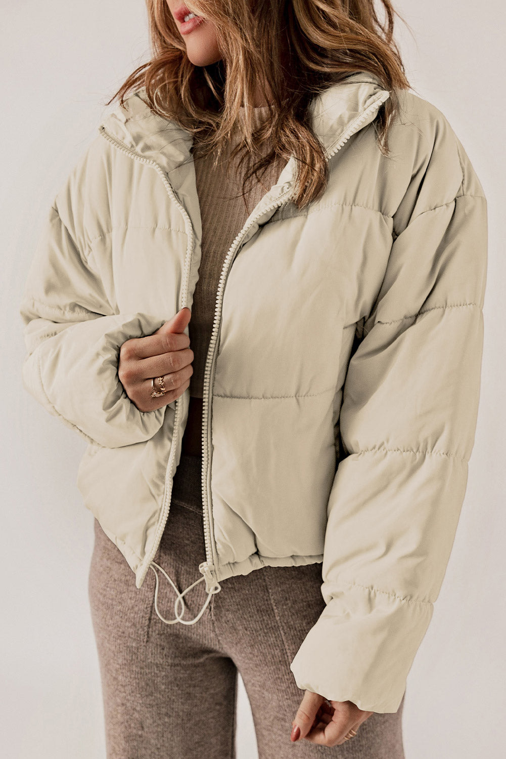 Zip Up Long Sleeve Winter Coat