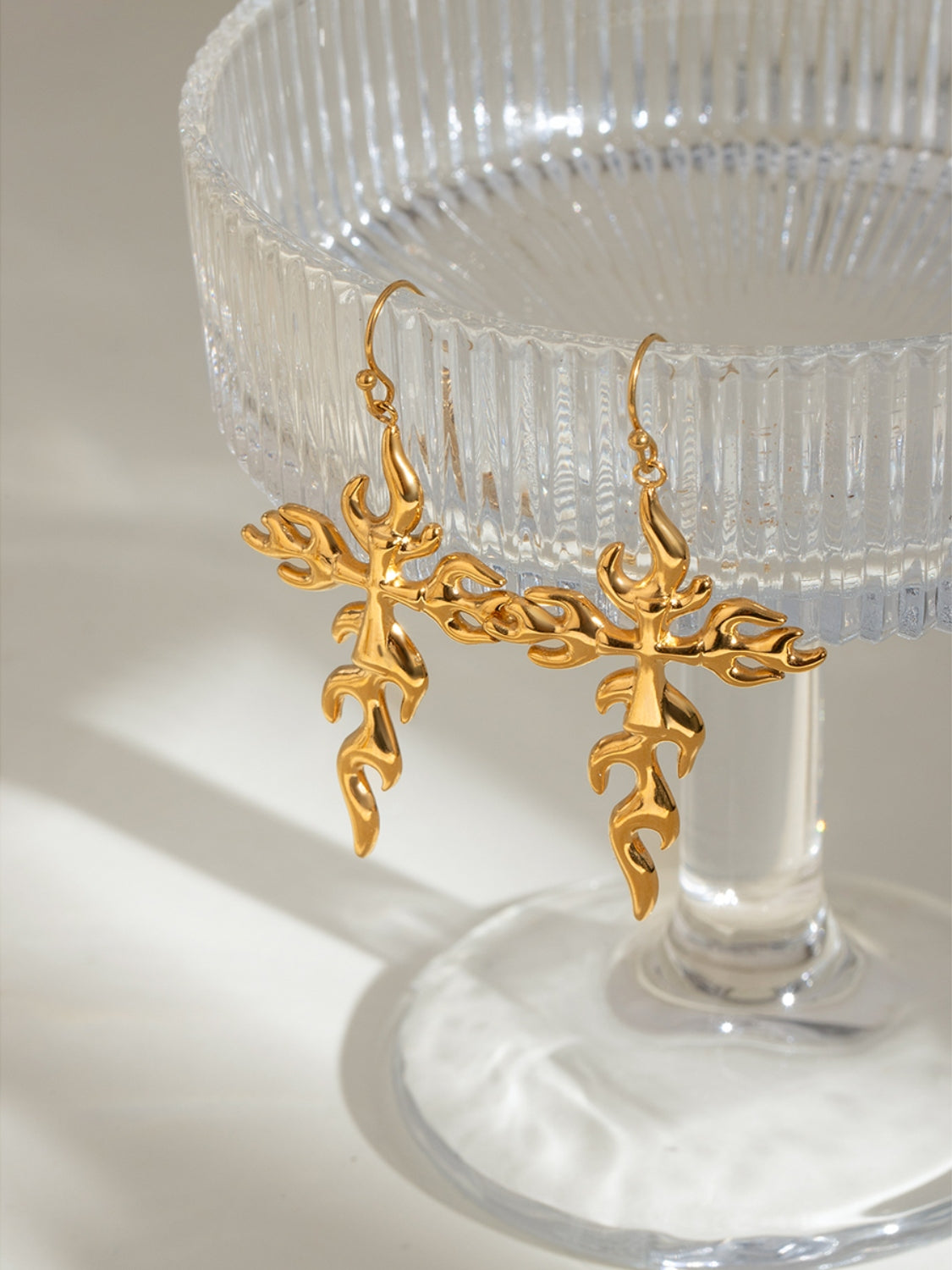 18K Gold-Plated Cross Earrings