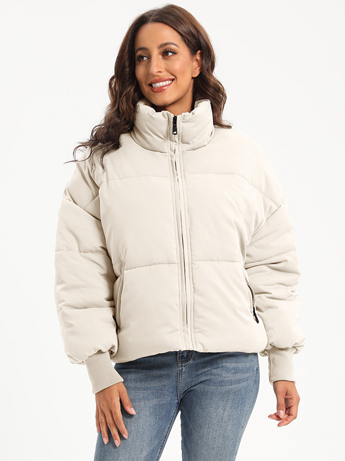 Zip-Up Turtleneck Winter Coat