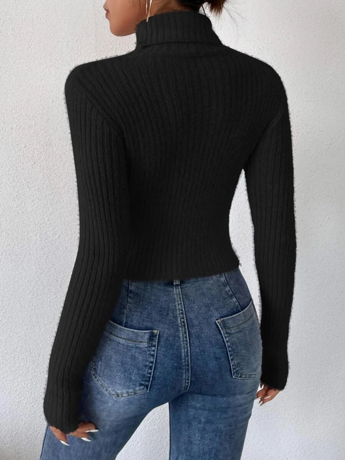 Ribbed Turtleneck Sweater