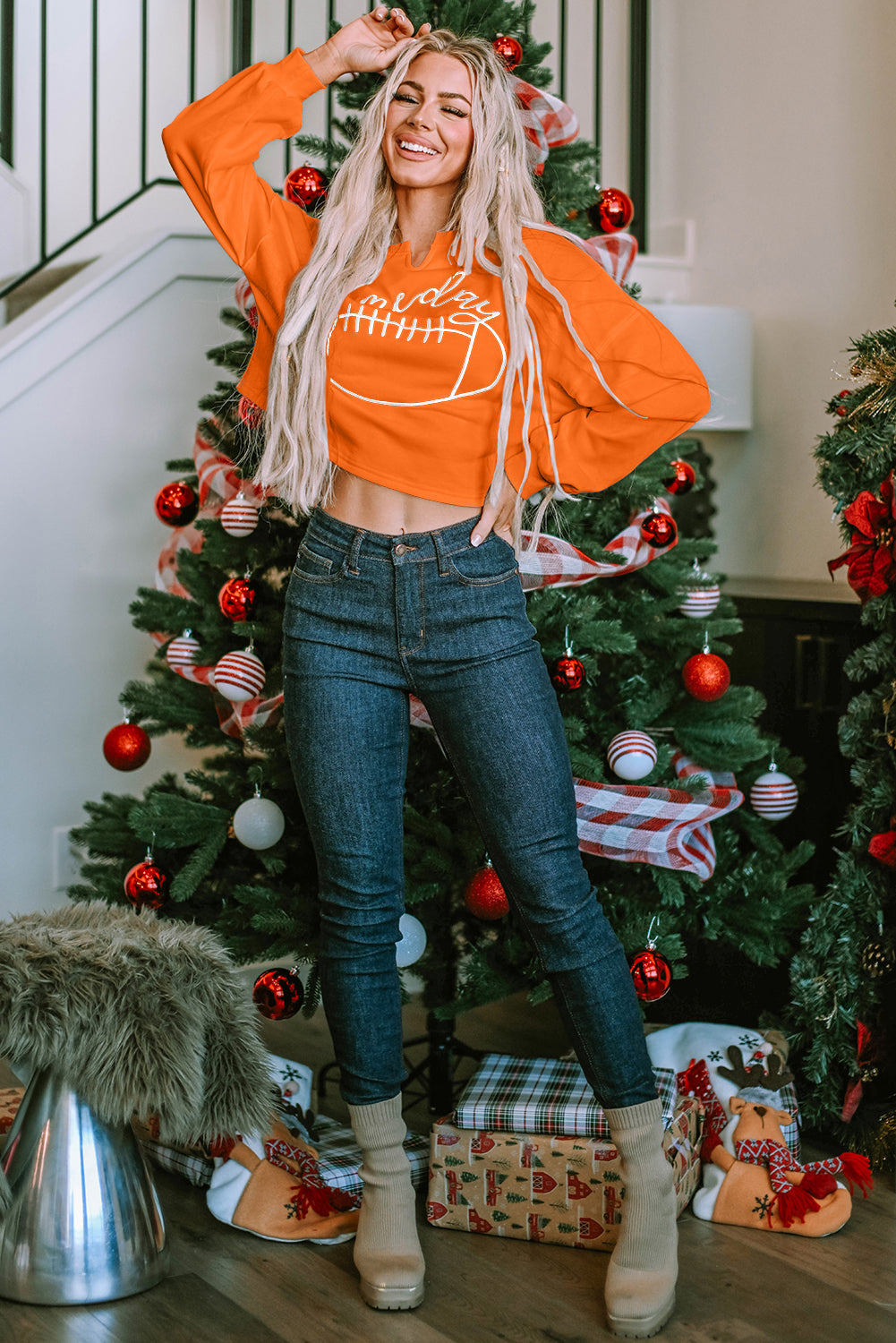 Orange Game Day Football Sweatshirt