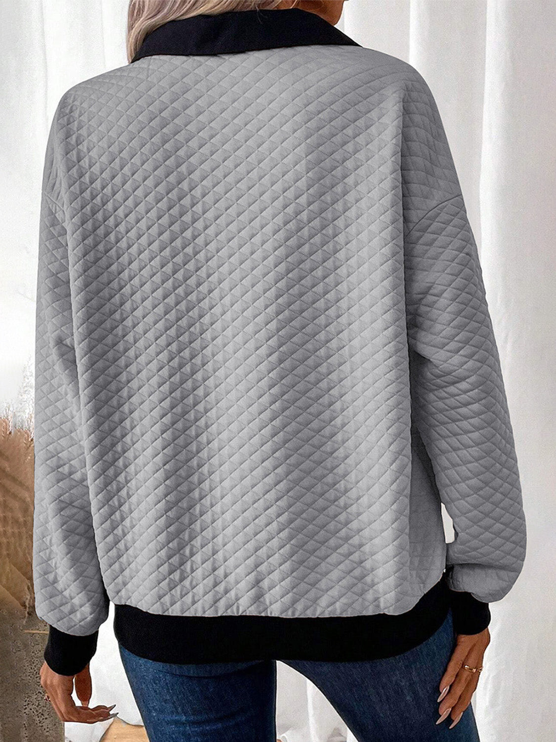 Texture Quarter-Button Sweatshirt