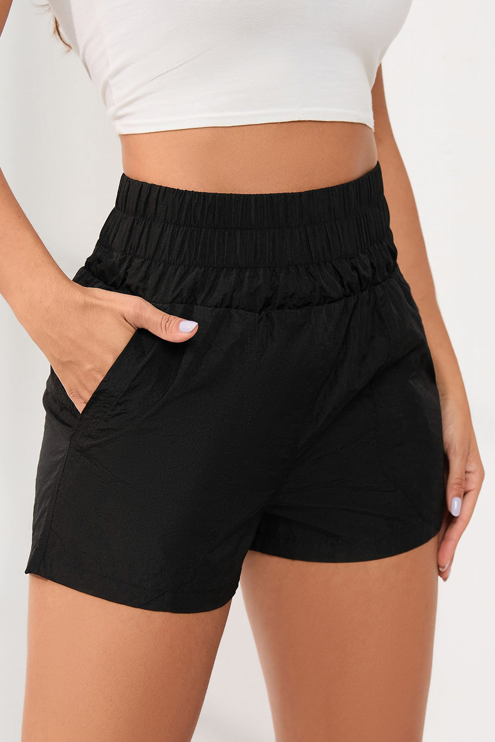 Elastic High Waist Shorts