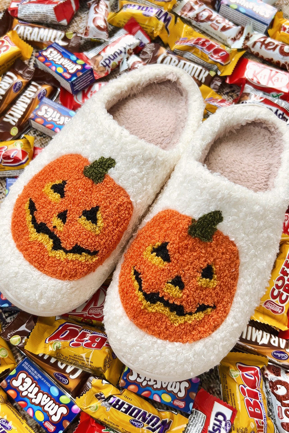 Halloween Pumpkin Plush Slippers