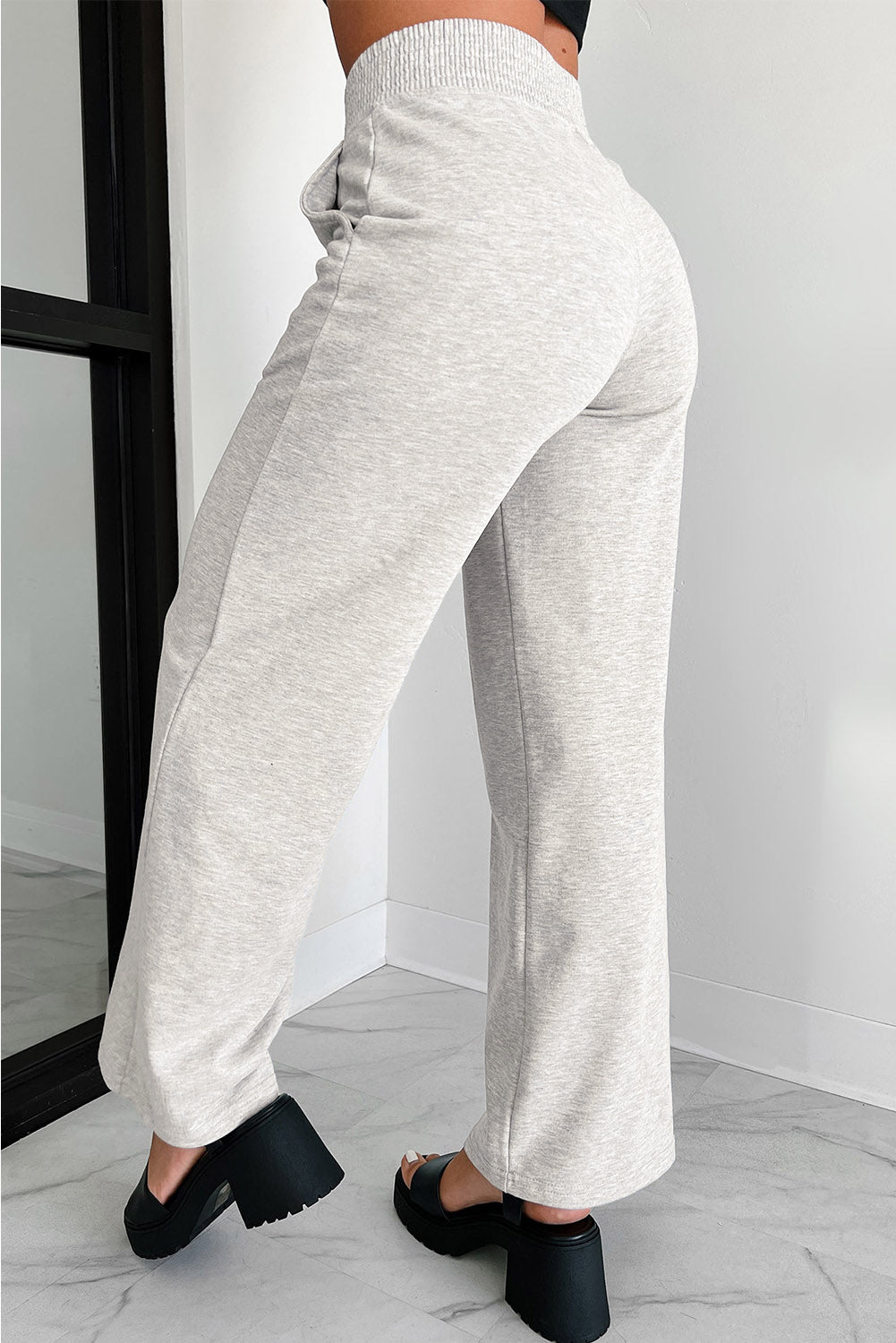 Cross-Waist Wide Leg Sweatpants