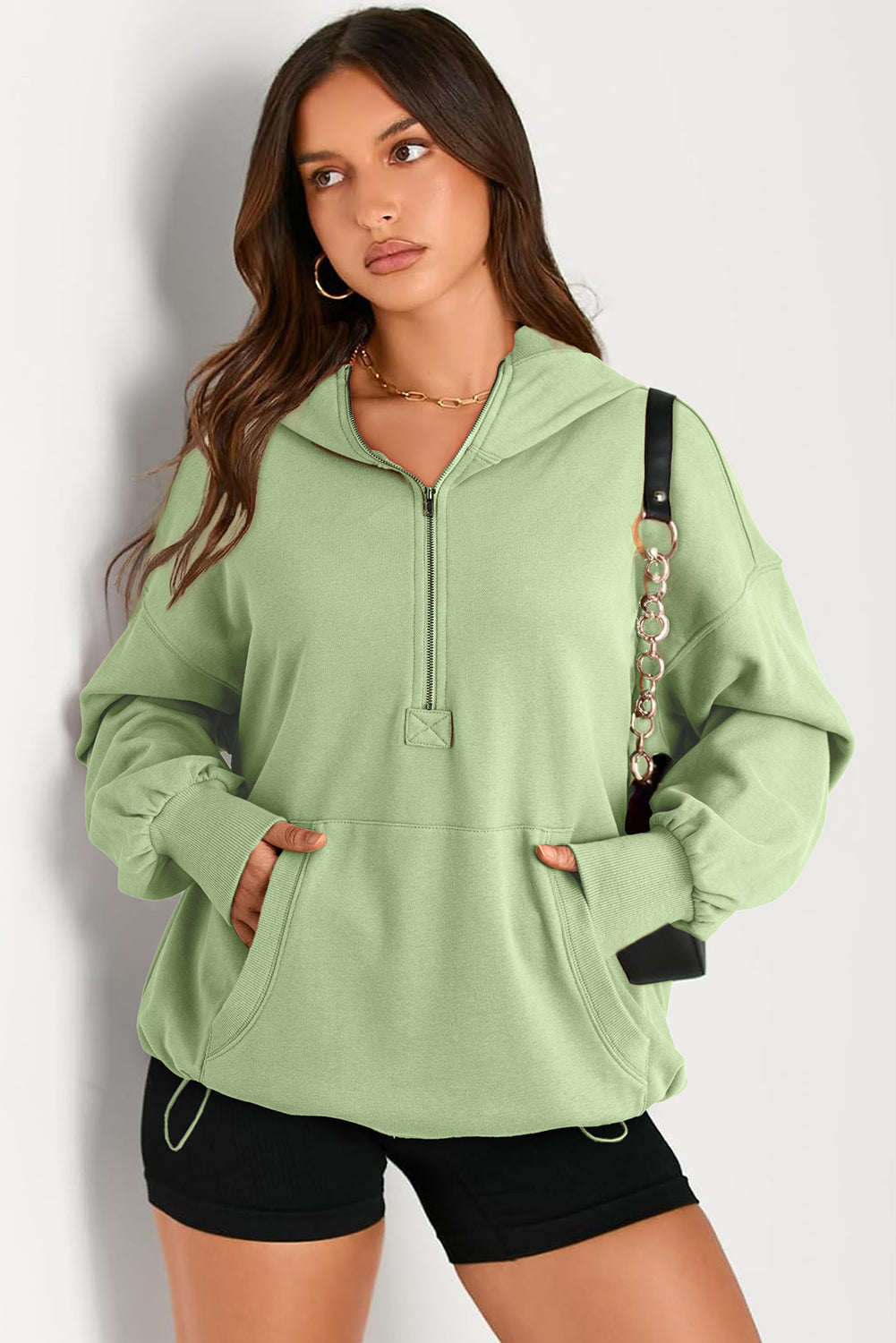 Kangaroo Half-Zip Oversized Hoodie