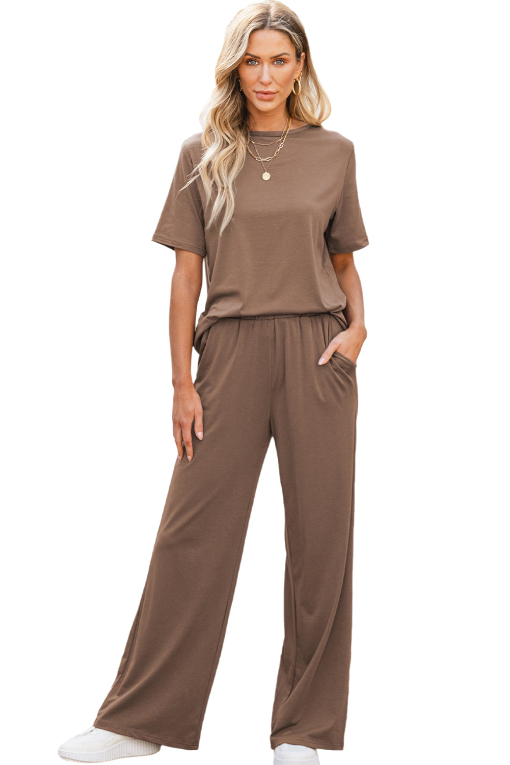 T Shirt & Wide Leg Pants Set