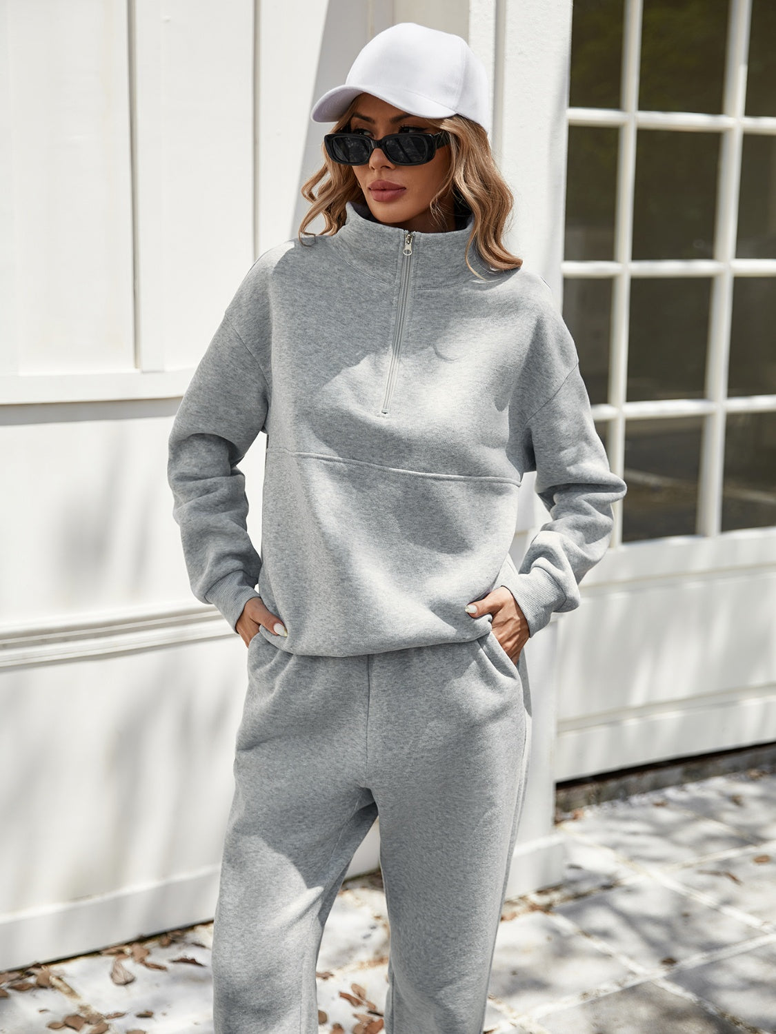 Half-Zip Long Sleeve Top & Pants Set