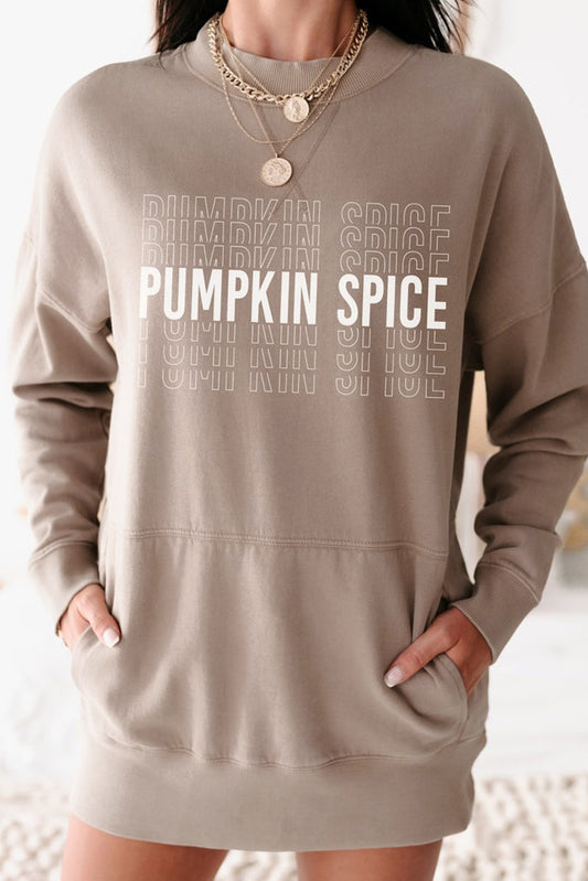 Pumpkin Spice Ribbed Crewneck Dress