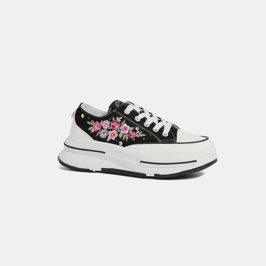 Embroidery Detail Platform Sneakers