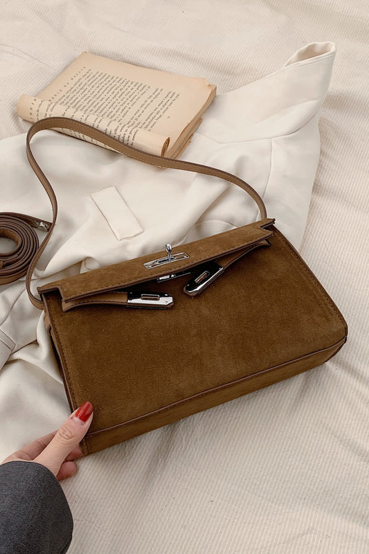 Suede Leather Strap Shoulder Bag