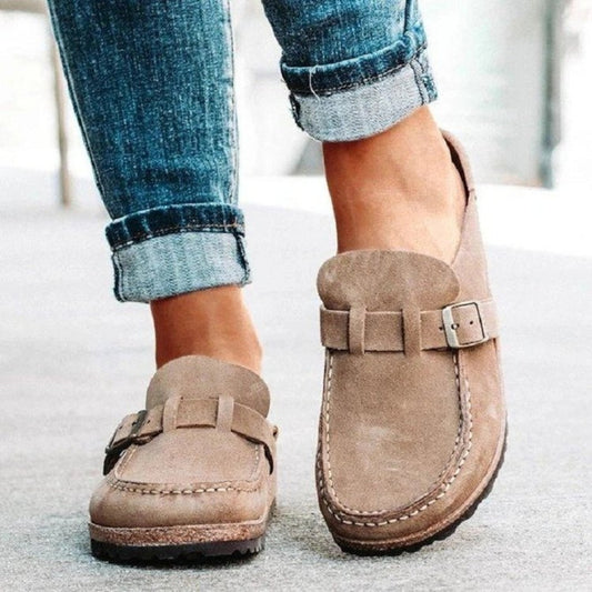 Low Heel Buckle Loafers