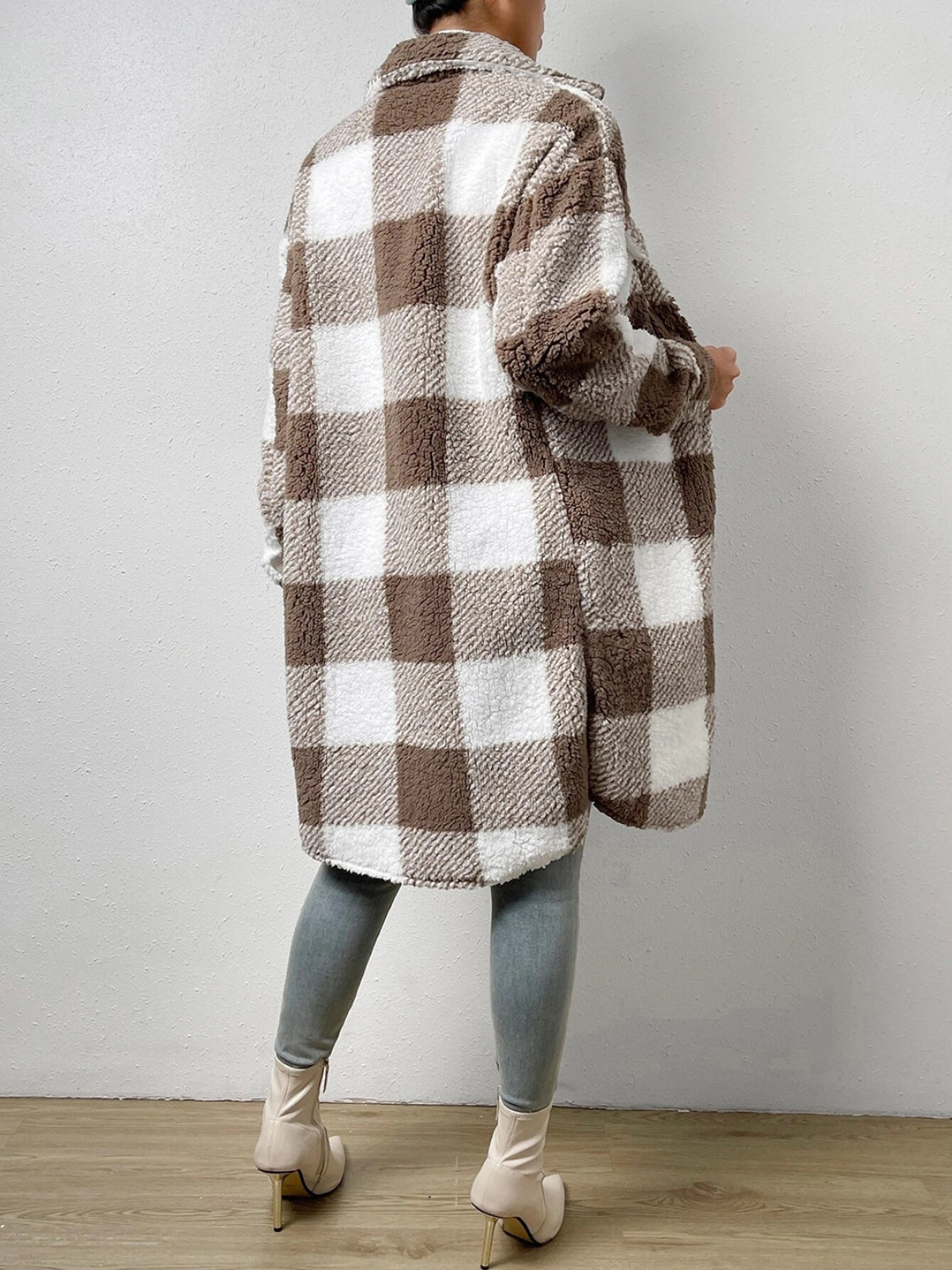 Plaid Collared Button Coat