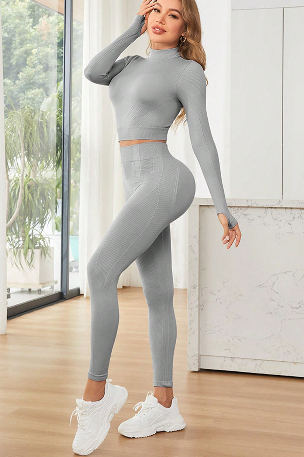 Mock Neck Top & Leggings Active Set