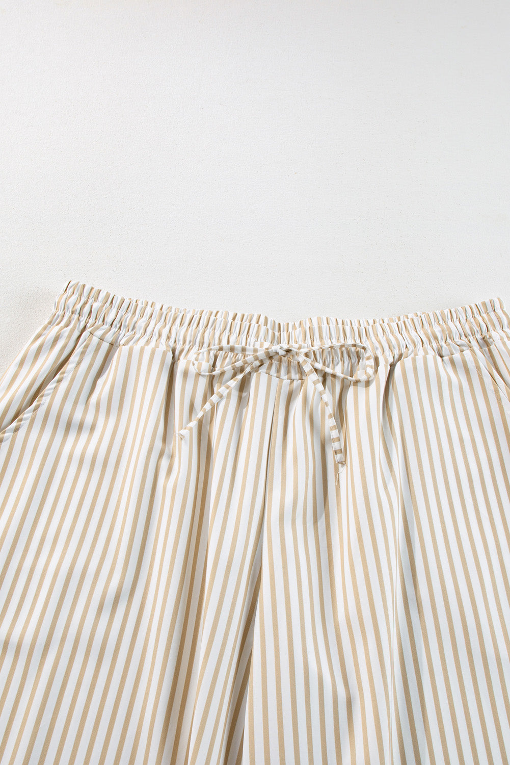 Plus Size Khaki Stripe High Waist Pants