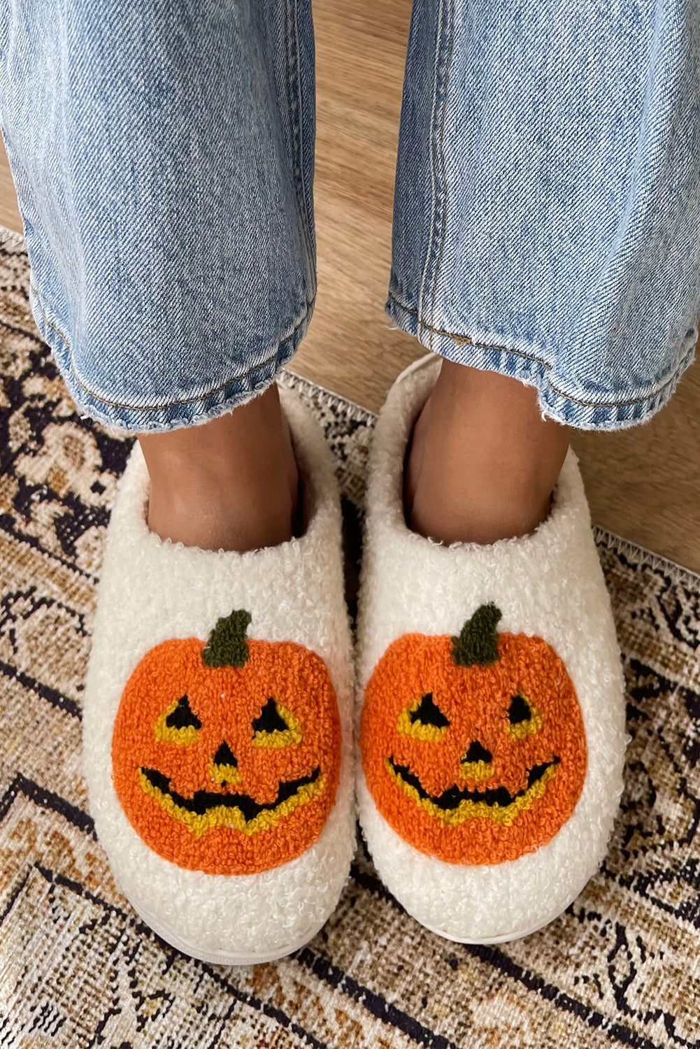 Halloween Pumpkin Plush Slippers