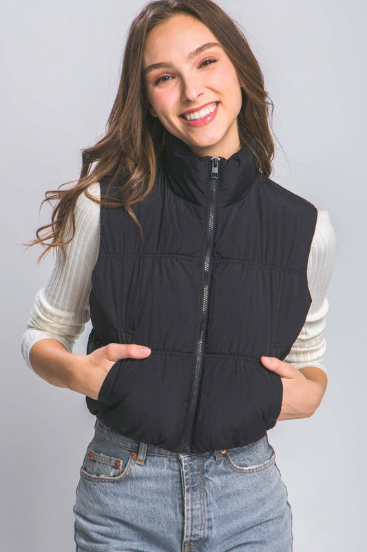 Zip-Up Cropped Vest