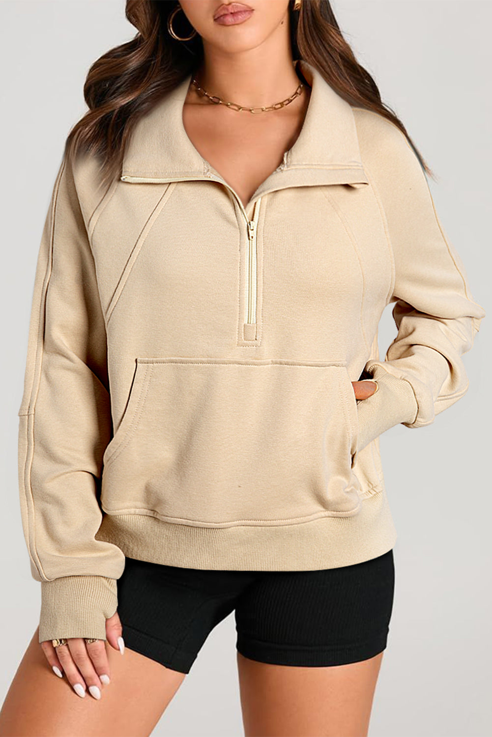 Quarter-Zip Kangaroo Sweatshirt