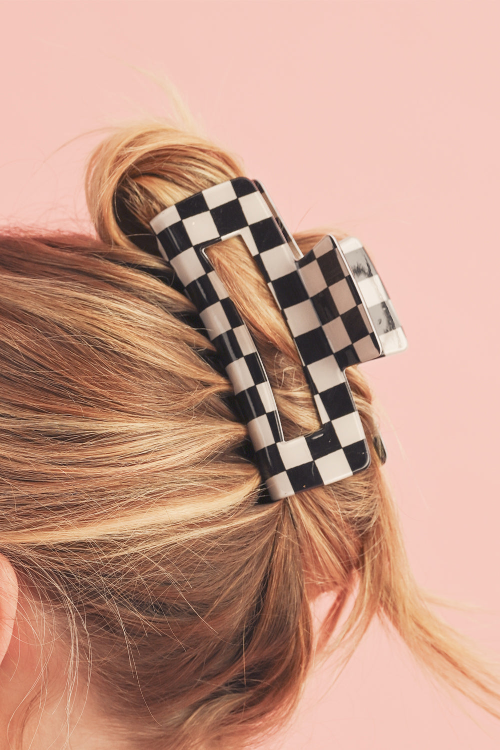 Checkered Hollow Out Hair Clip