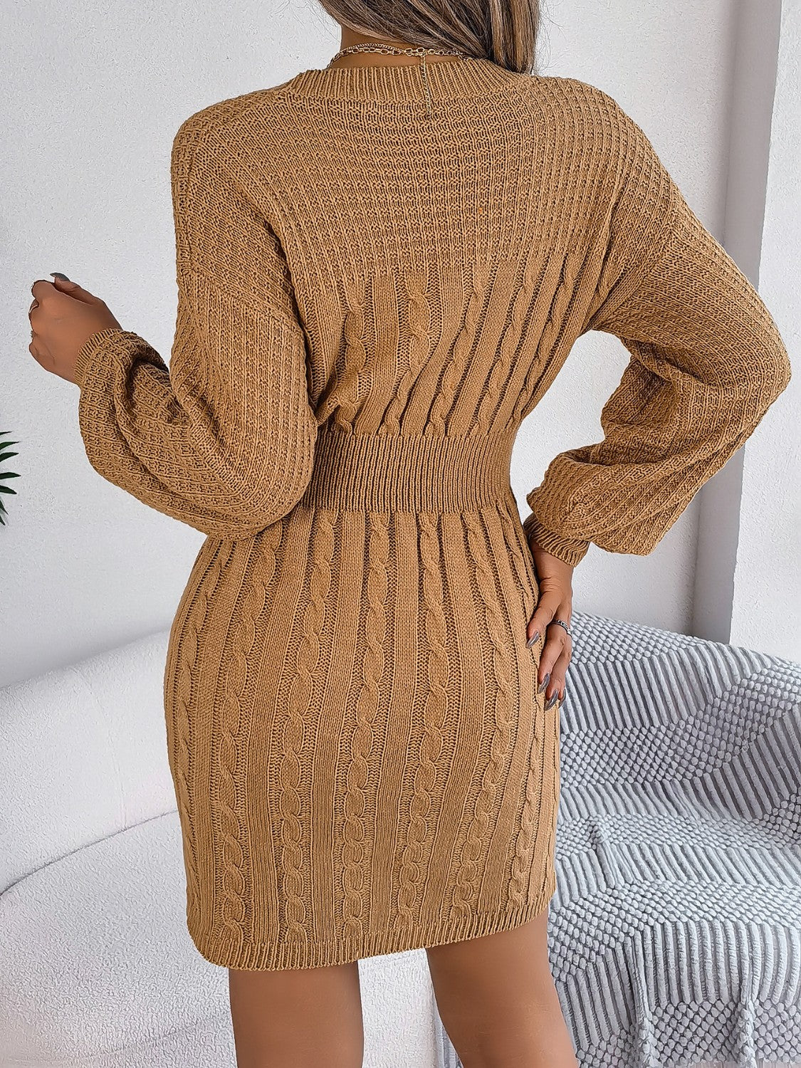 Cable-Knit Cutout Sweater Dress