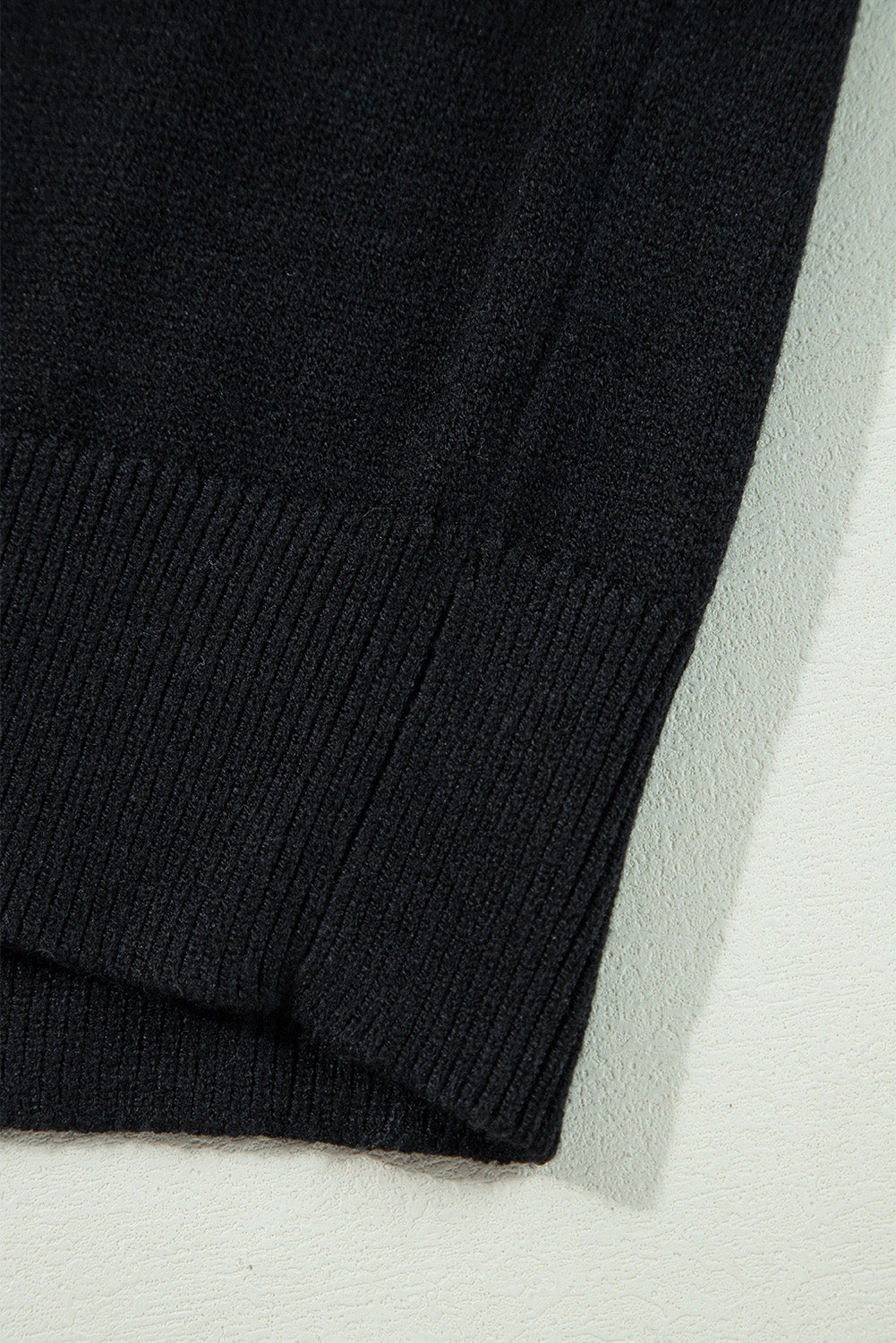 Black Boo Knitted Drop Shoulder Sweater