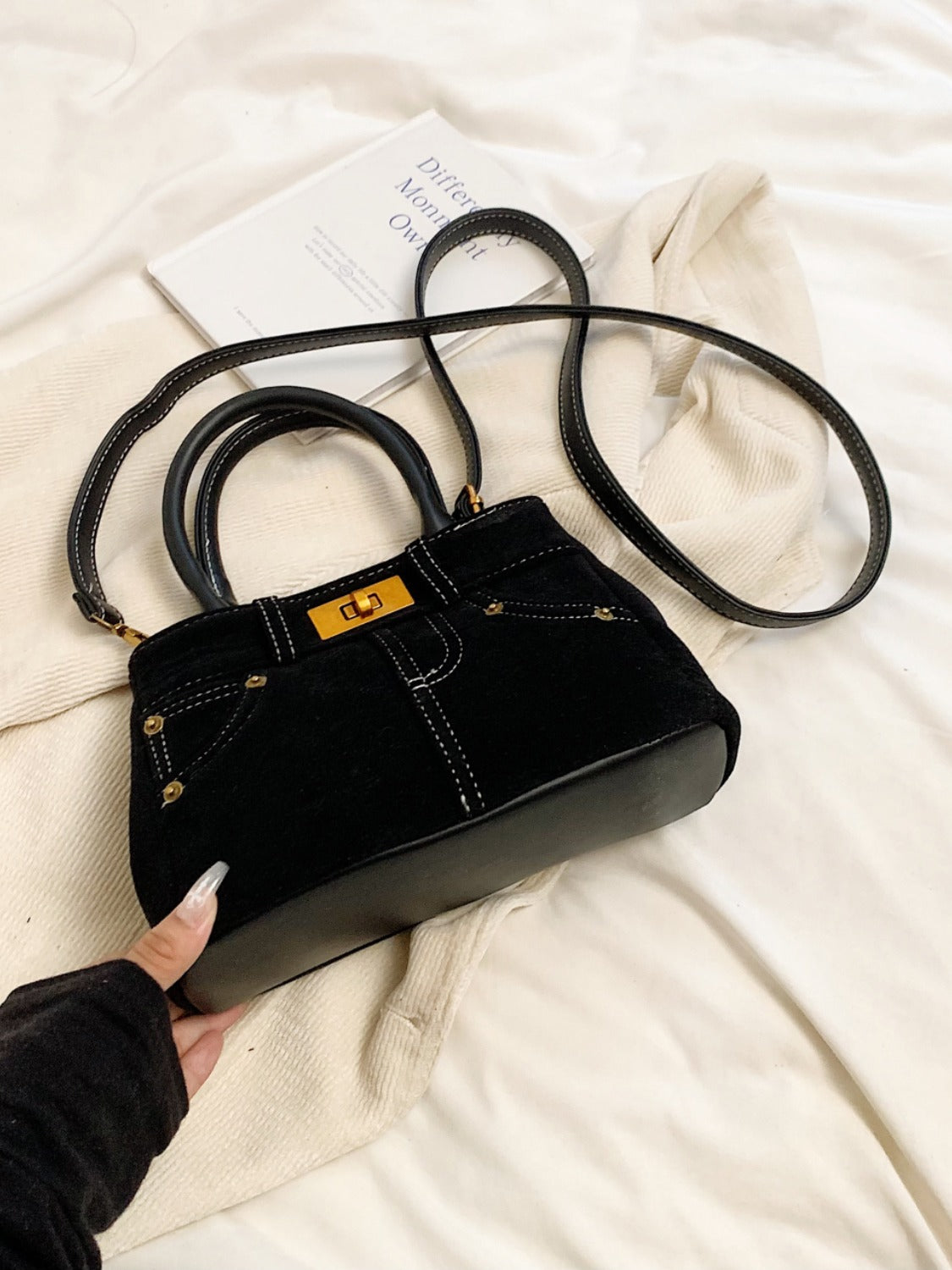 Suede Double-Use Handbag