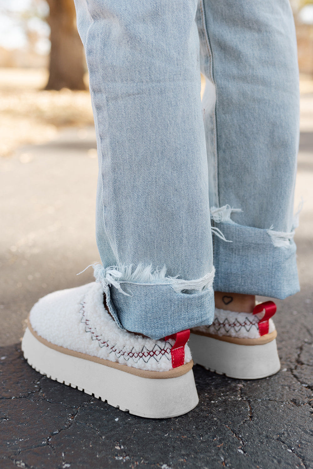 White Sherpa Plush Thick Slippers