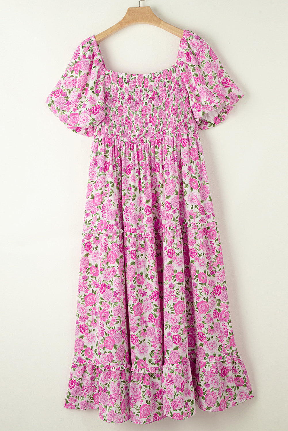 Plus Size Floral Smocked Maxi Dress