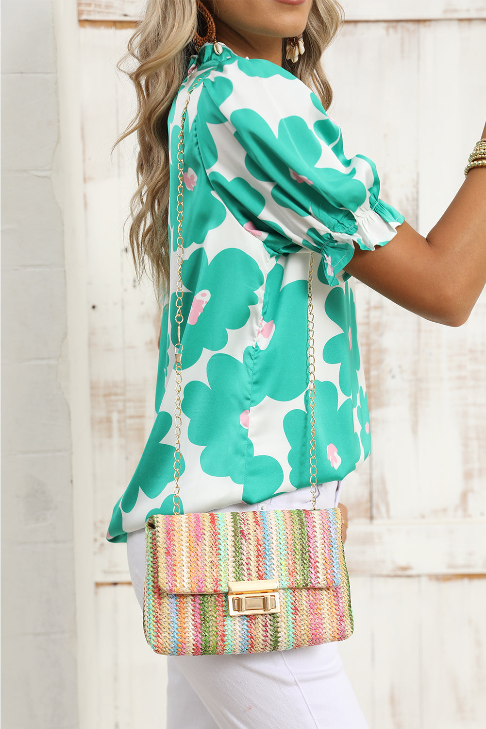 Pastel Bohemian Woven Shoulder Bag