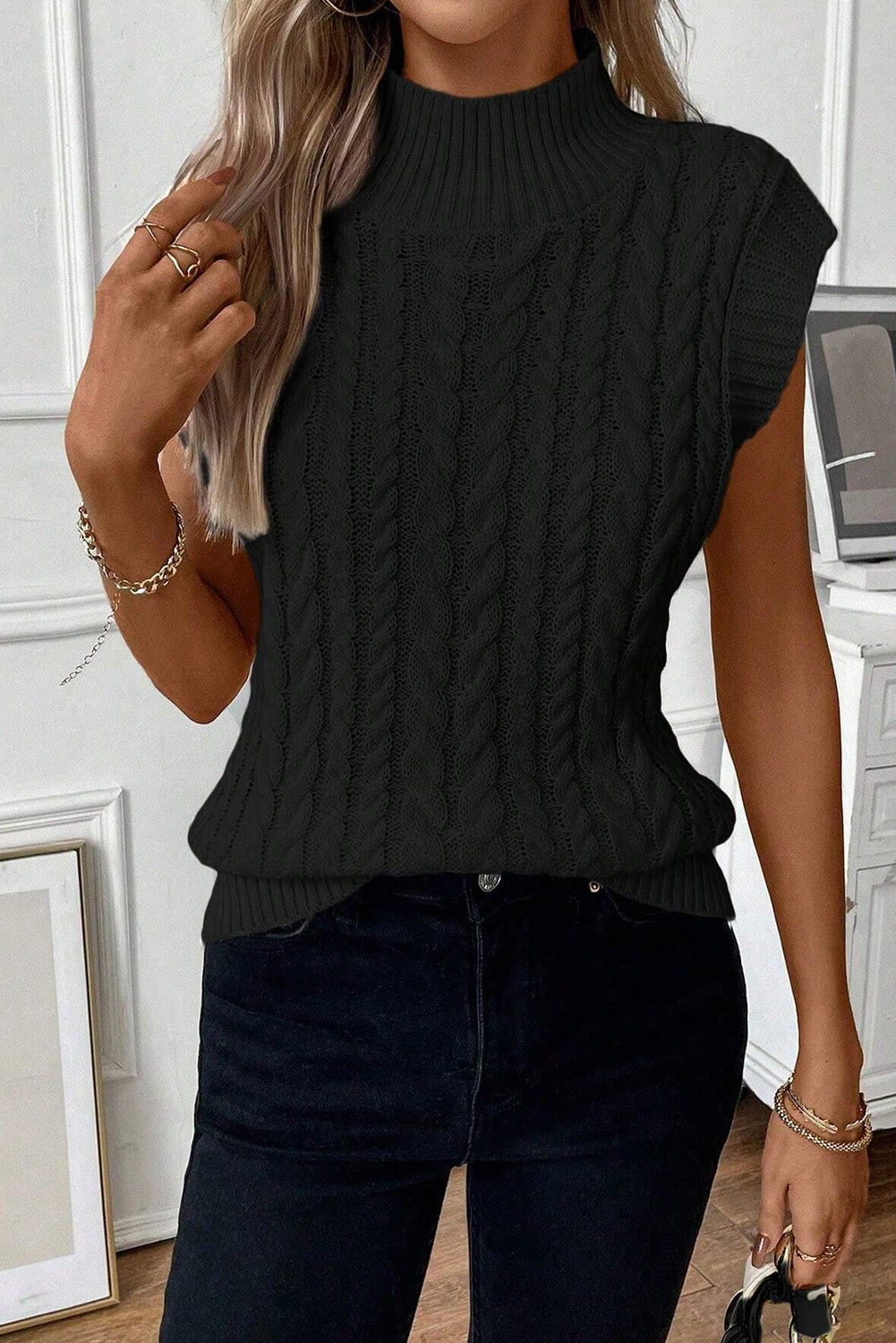 Cable-Knit Sweater Vest