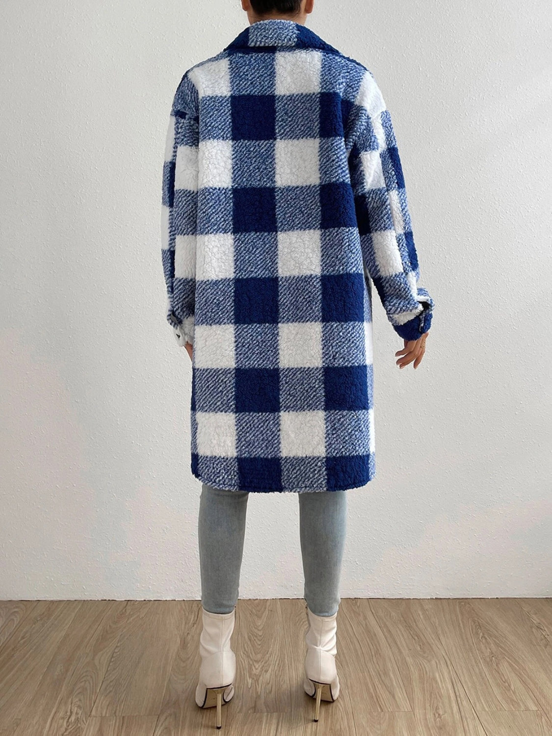 Plaid Collared Button Coat