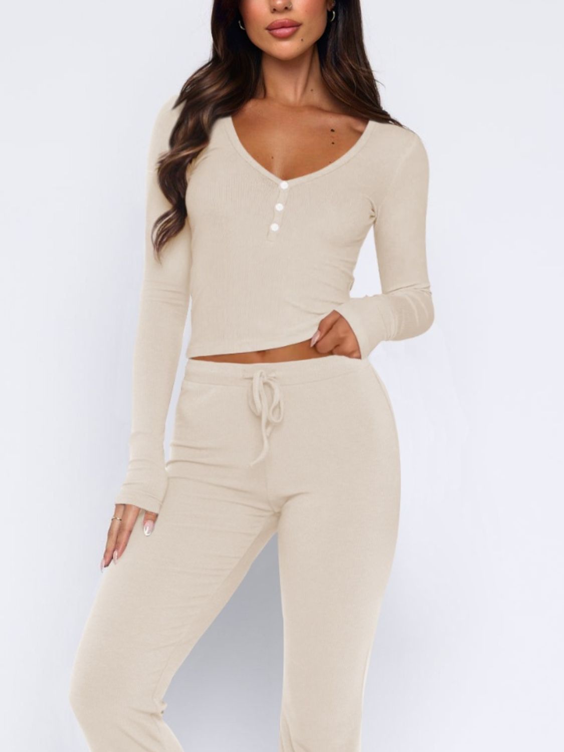 V-Neck Top & Pants Set