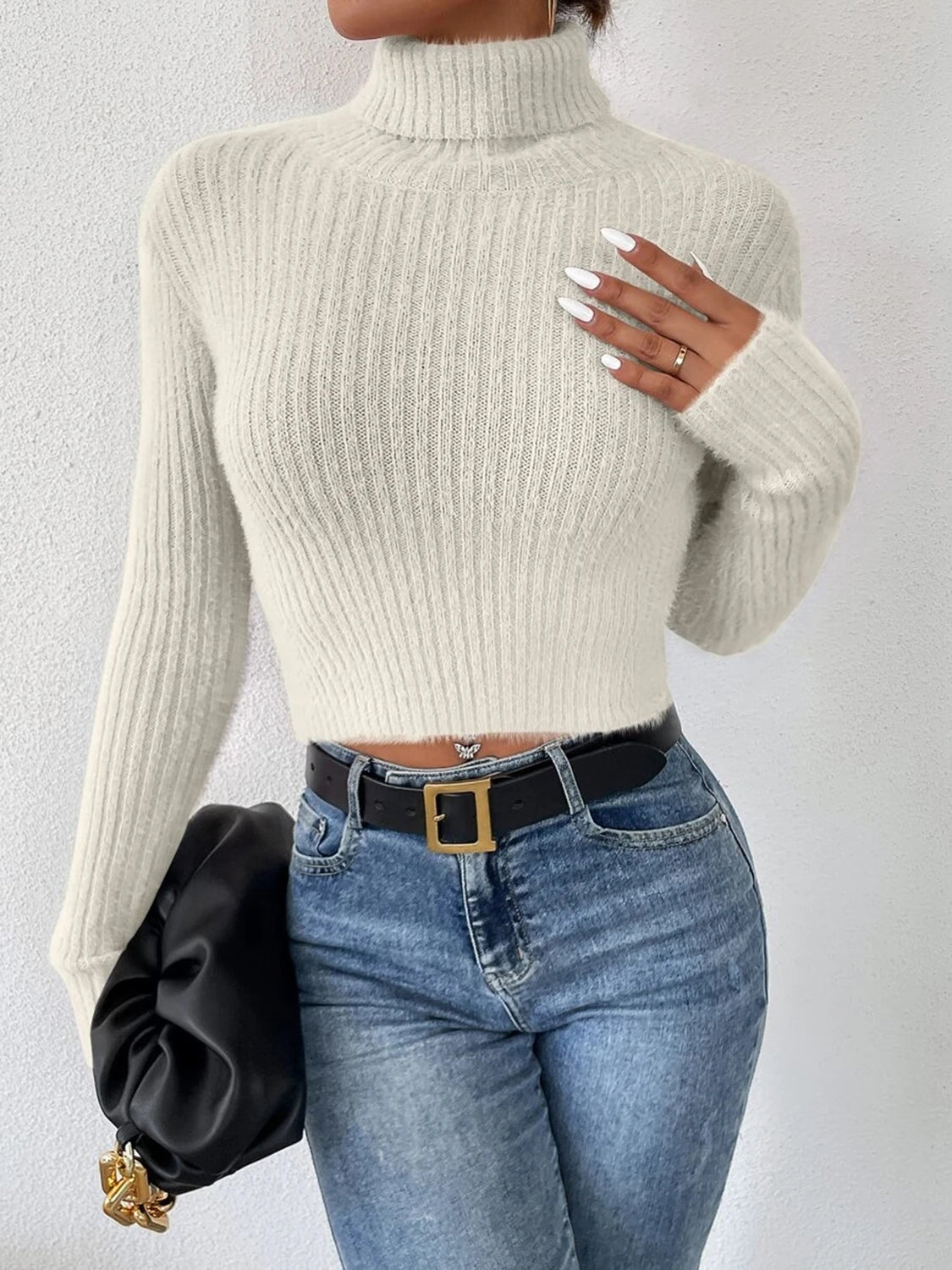 Ribbed Turtleneck Sweater